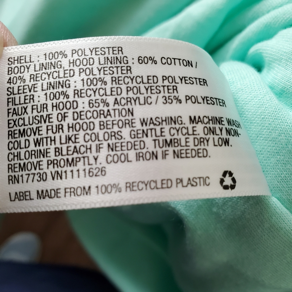 NWT Cat & Jack Mint Pea Coat - Picture 4 of 5
